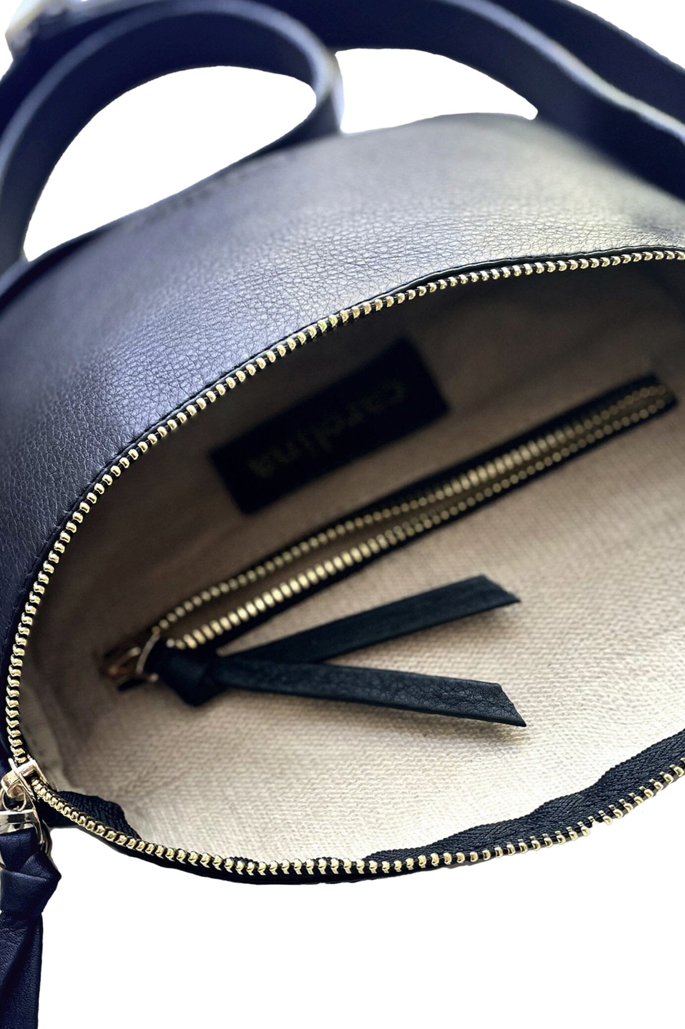 Navy soft leather handbag online