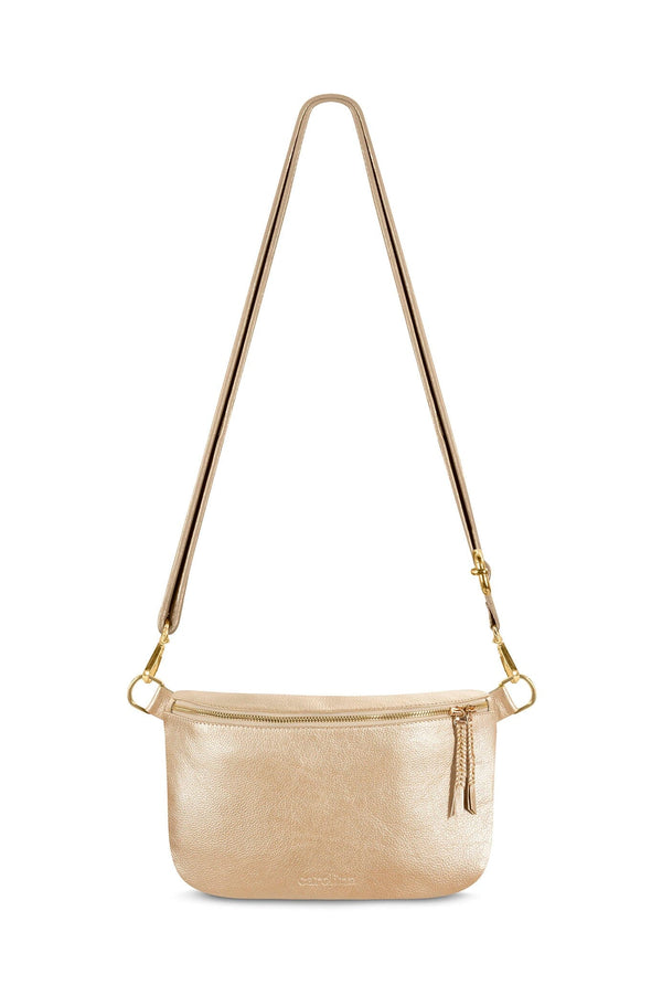 Ramona Leather Handbag Gold Crossbody Bag