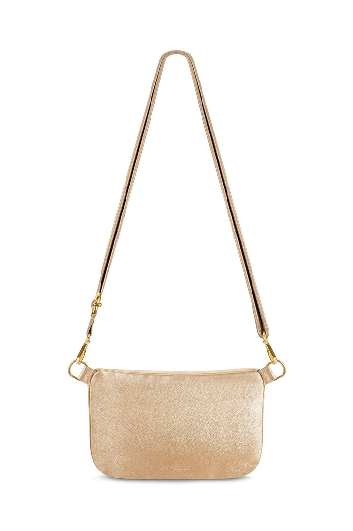 Ramona Leather Handbag Gold Crossbody Bag