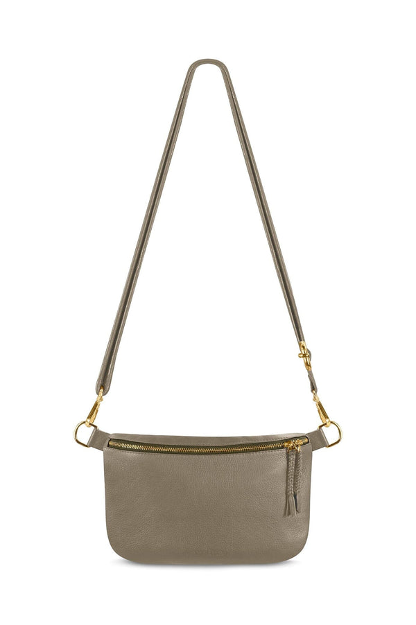Ramona Leather Handbag Khaki with Pocket Leather