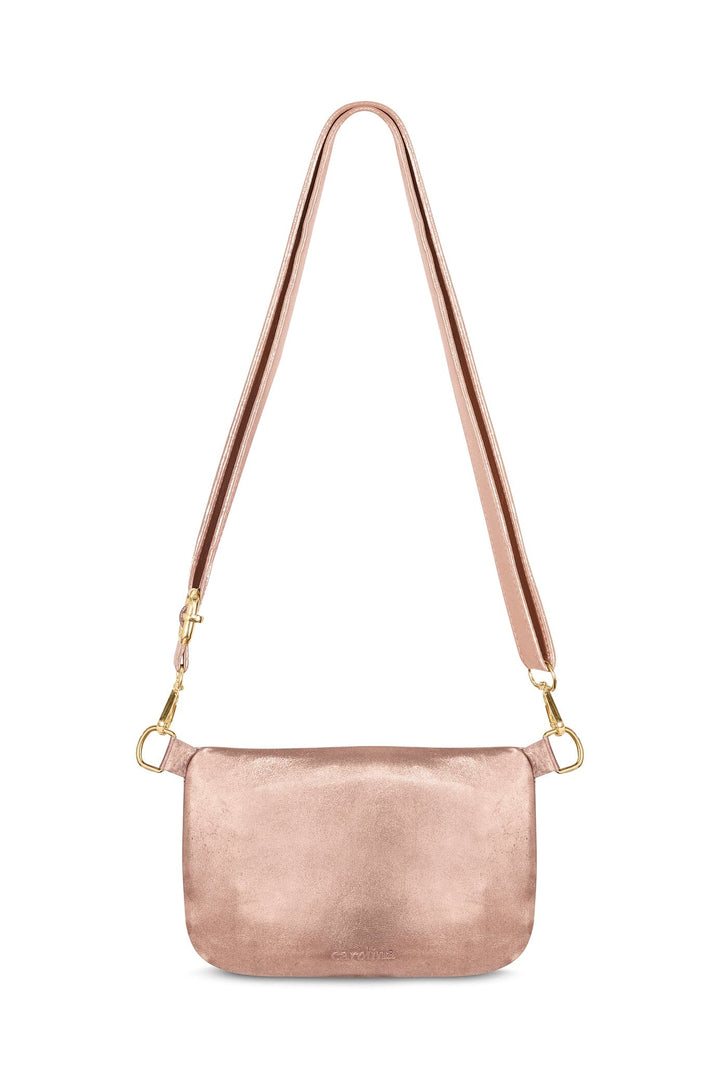 Ramona Leather Handbag Rose Gold Metallic Leather