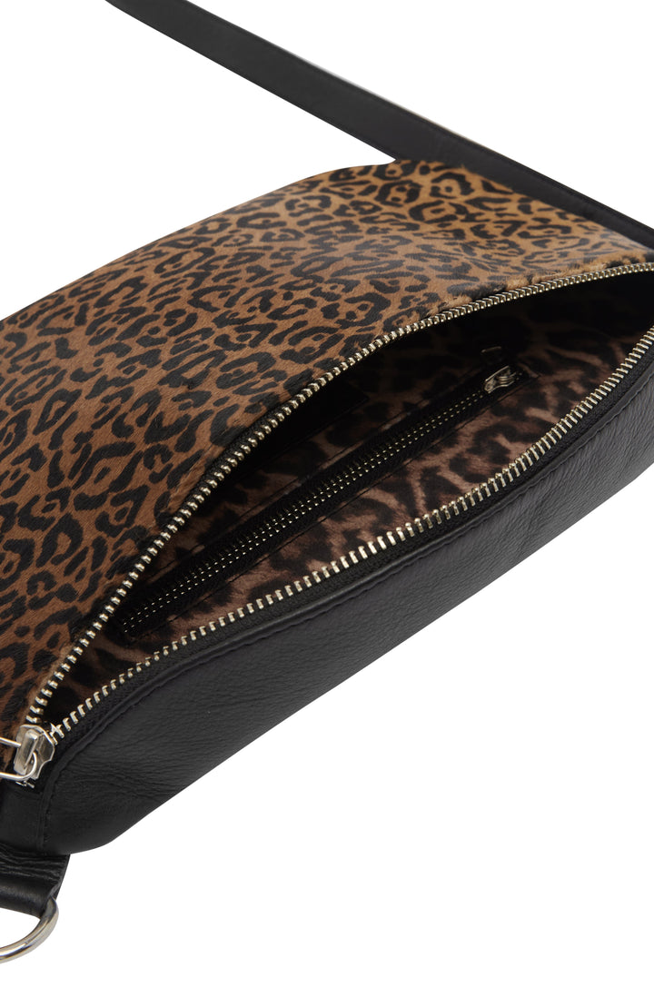 Ramona Leather Handbag Leopard with Pocket Leather