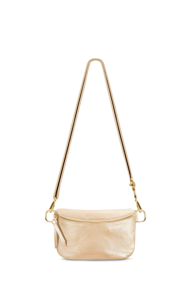 Ramona Small Leather Handbag Gold Crossbody Bag