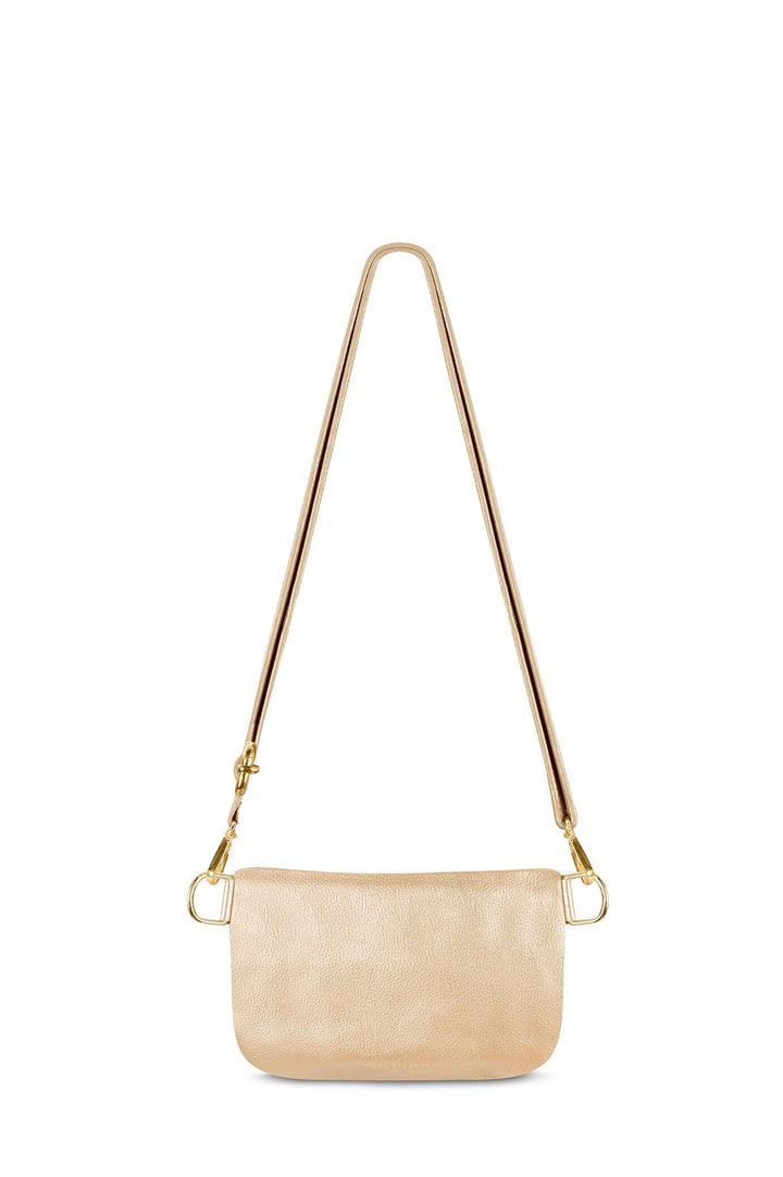 Ramona Small Leather Handbag Gold Crossbody Bag