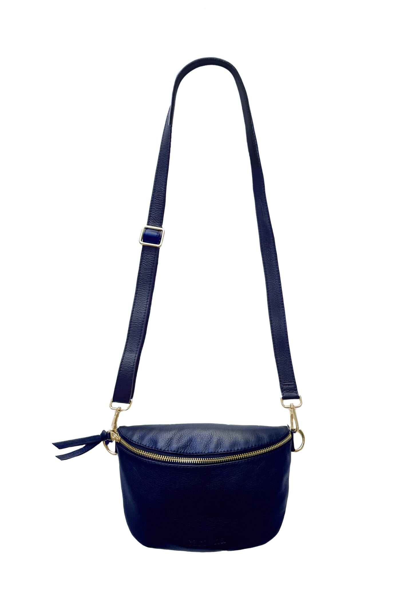 Small navy leather handbag sale