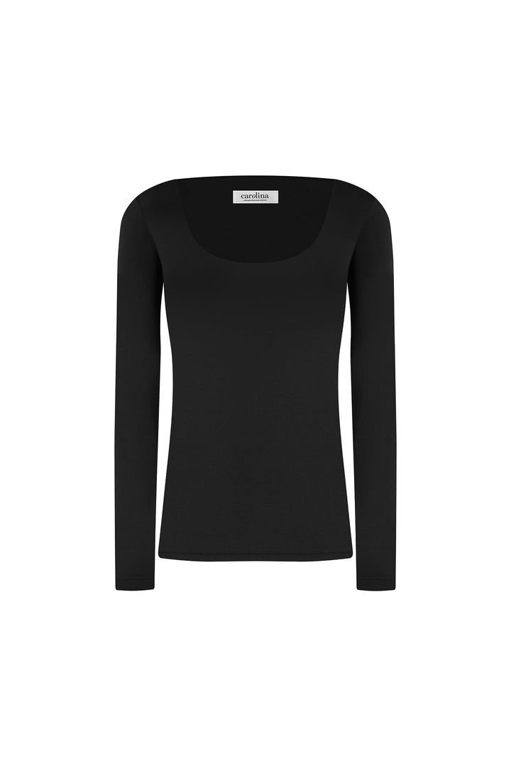 Lina Long Sleeve Top Black - Pre Order Tops