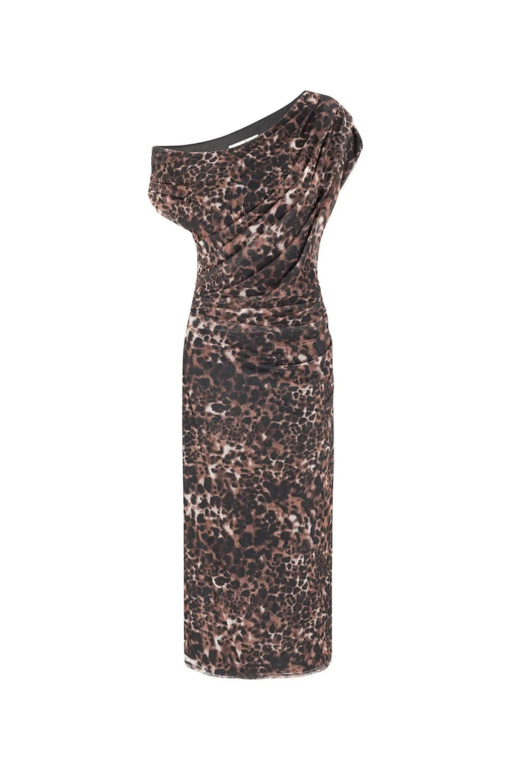 Rosalina Off Shoulder Dress in Animal Print Dress