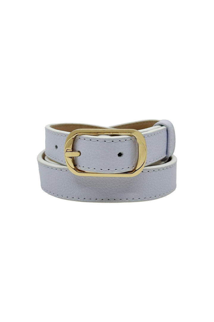 Skinny Belt White Belts