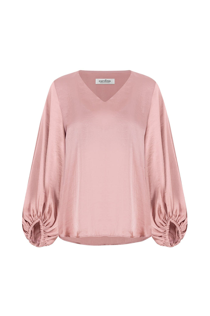 Sovana V-neck Long Sleeve Top Rose – Carolina