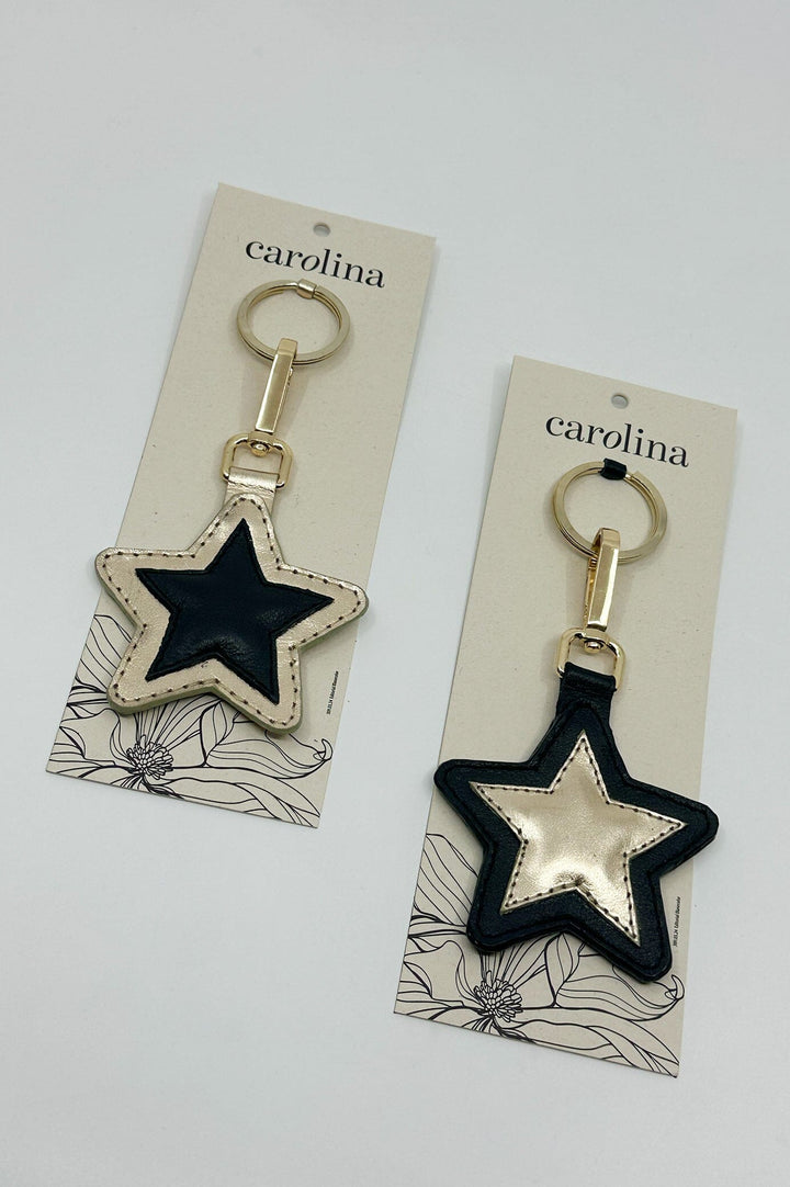 Star Keyring Soft Leather Black Accessories