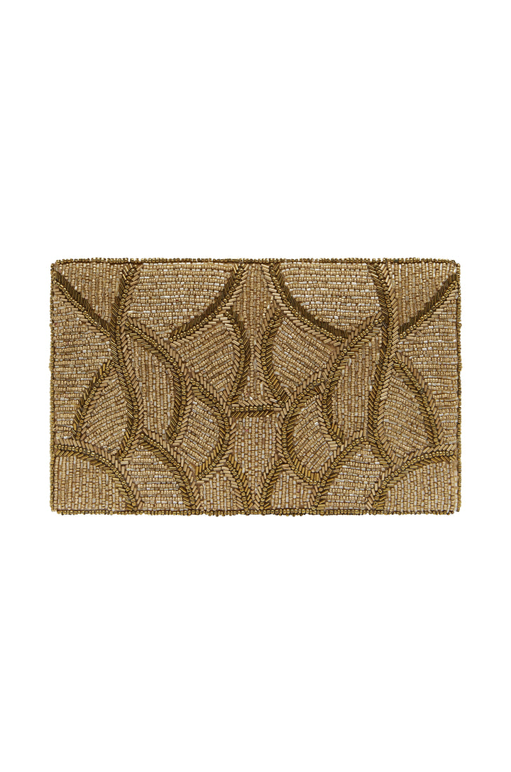 Stella Sequinned Clutch Bag Gold Seasonal Handbag