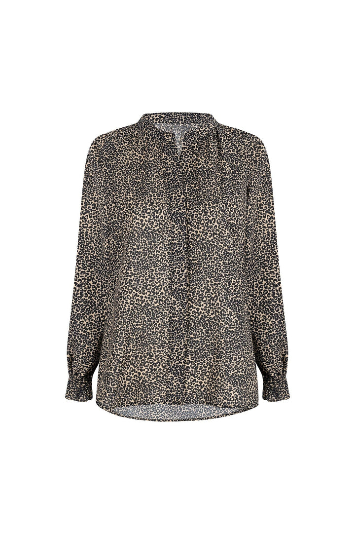 Tasha Animal Print Top Camel Tops | Long Sleeve