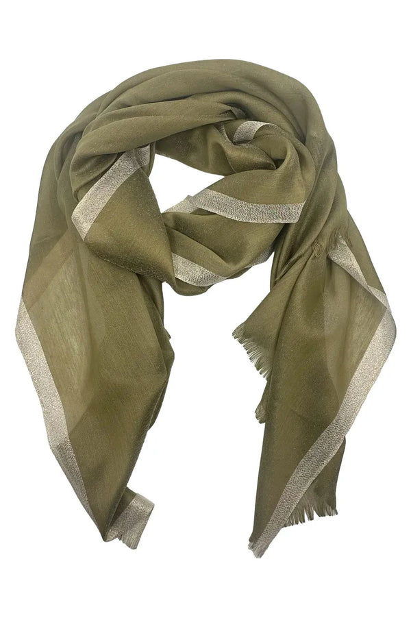 Valerie Shimmer Scarf Khaki 