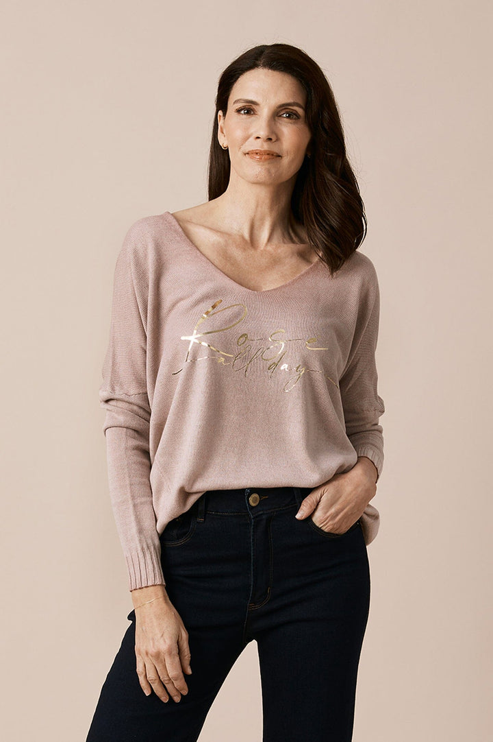 Rosé All Day Jumper Blush- Pre Order Knitwear