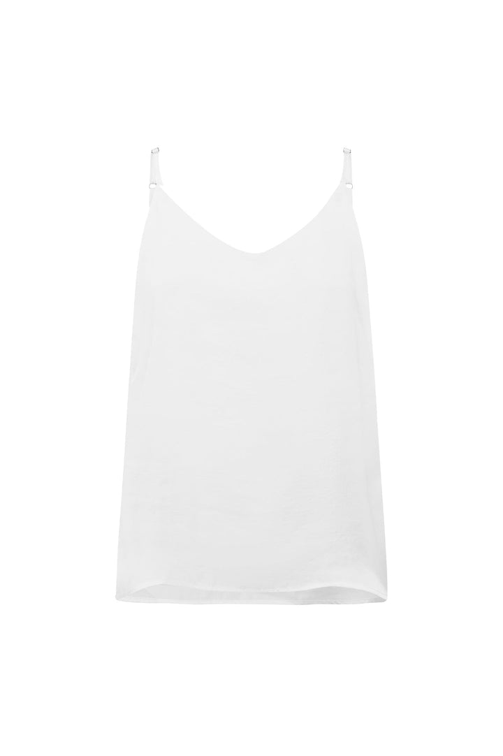 Ana Camisole Top White with V Neck Tops