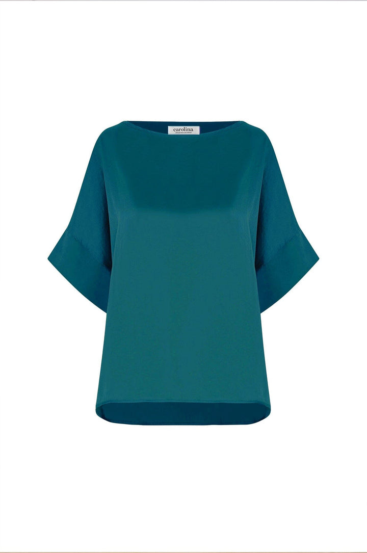 Bianca Short Sleeve Top Forest Green Tops