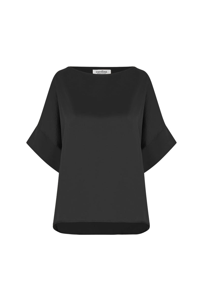 Bianca Short Sleeve Top Black Tops