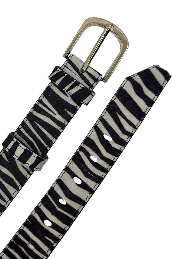 Jeans Belt Zebra White and Black Belts