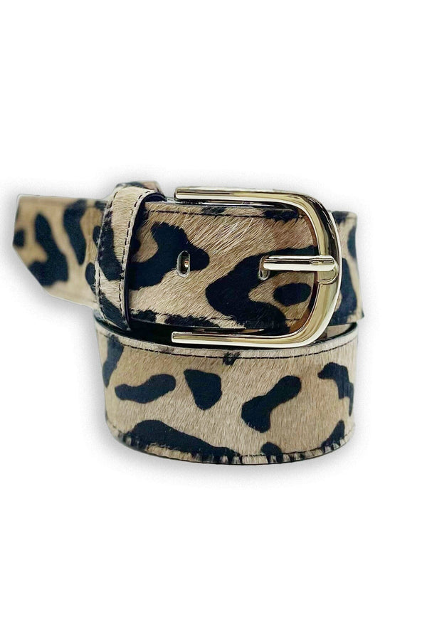 Jeans Belt Leopard Print Cowhide Belts