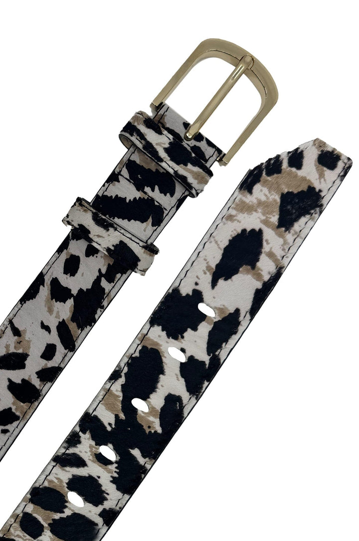 Jeans belt Natural & Black Cowhide Belts