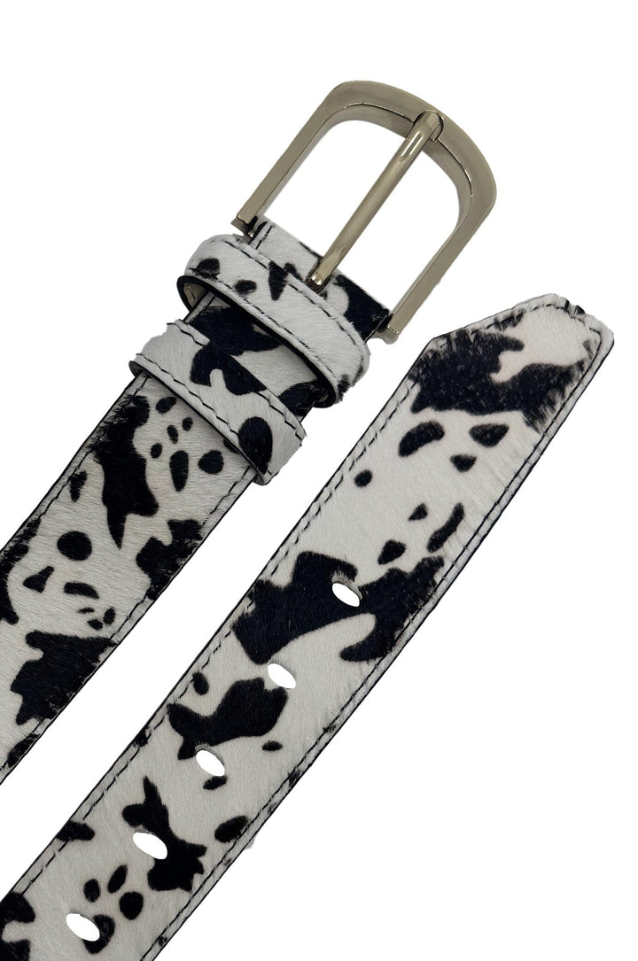Jeans Belt Black and White Print Belts