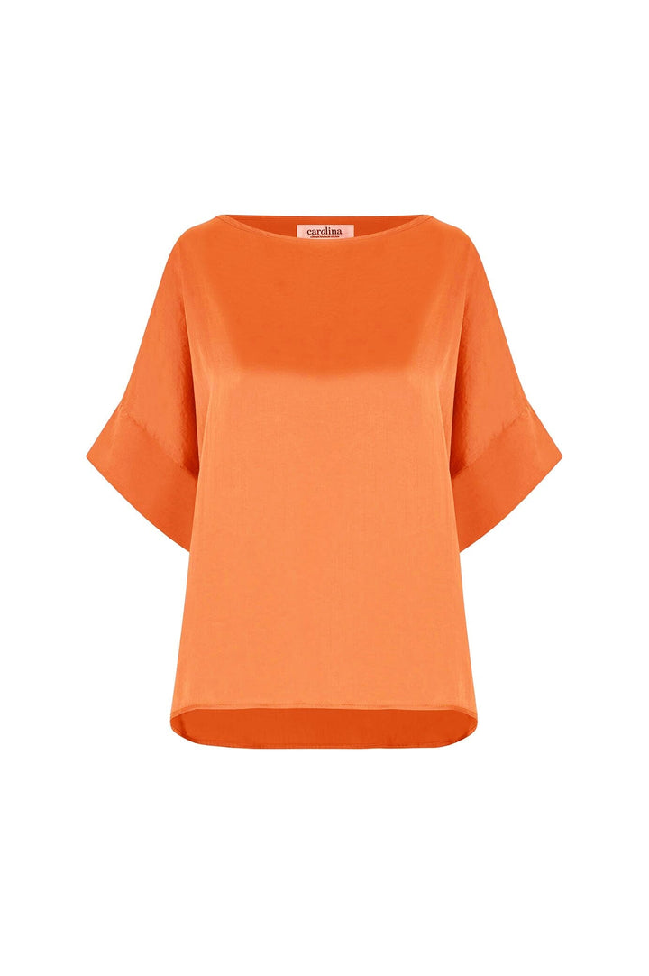 Bianca Short Sleeve Top Orange Tops