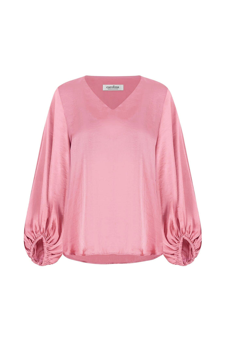 Sovana V-neck Long Sleeve Top Pink Tops