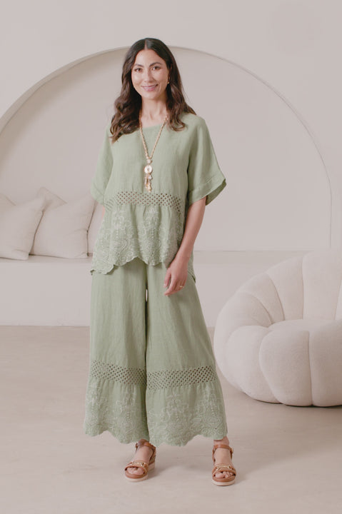 Milania Linen Set Mint product video by Carolina