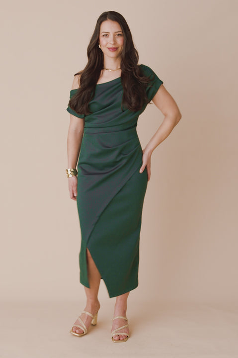 Roslyn Dress Forest Green product video from Carolina