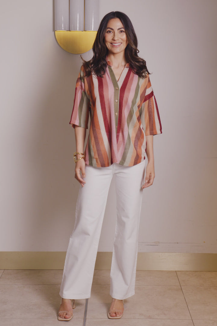 Quinn Short Sleeve Collared Top product video from Carolina