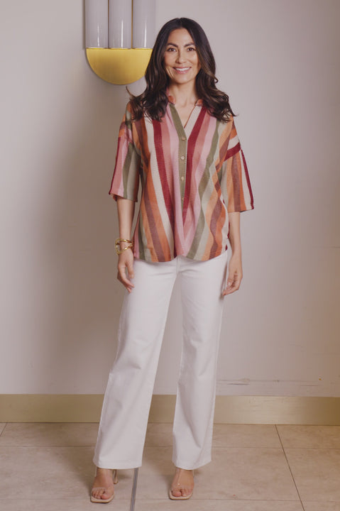 Quinn Short Sleeve Collared Top product video from Carolina