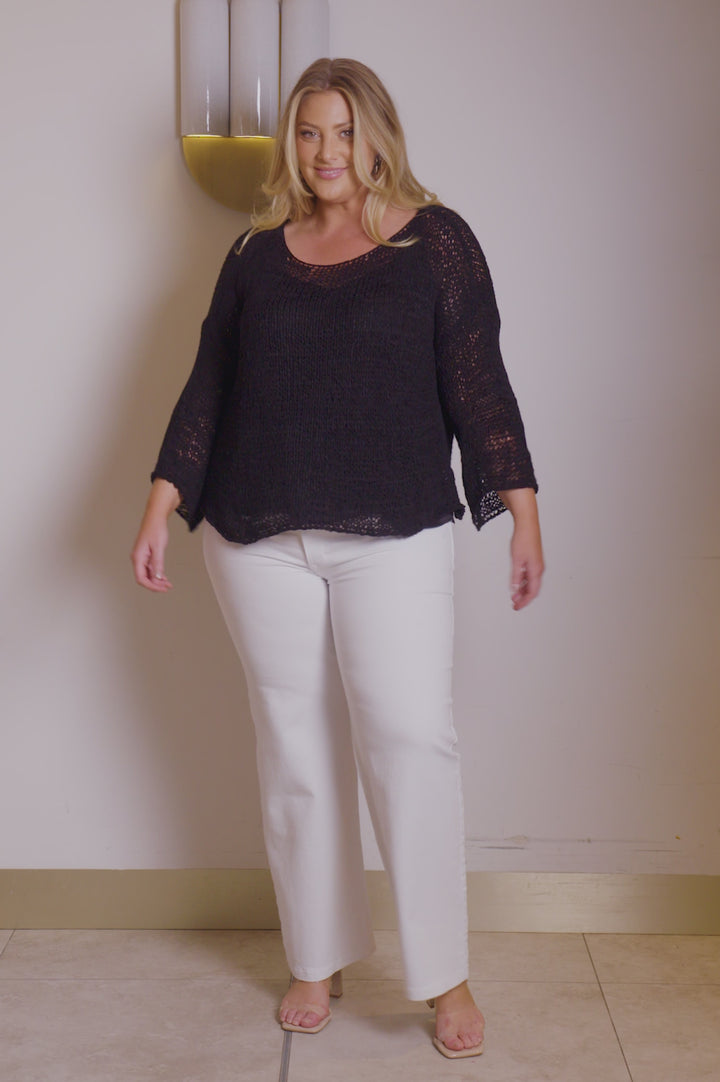 Salina Long Sleeve Top Black product video