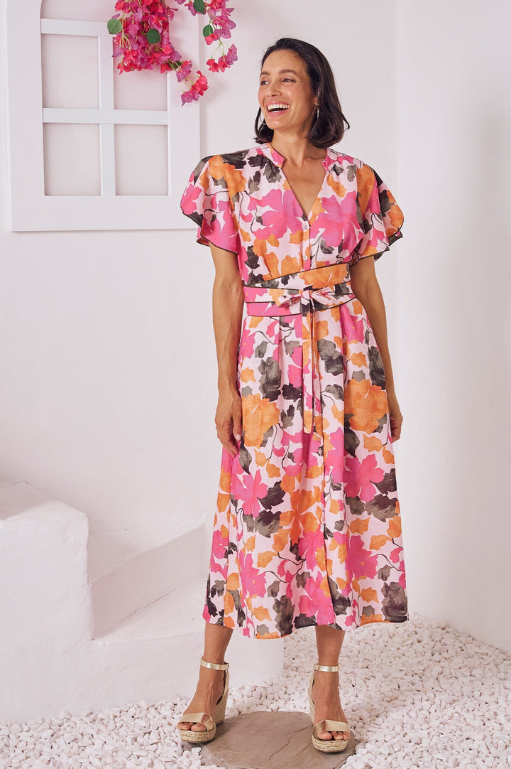 Rosa Floral Short Sleeve Dress Dress