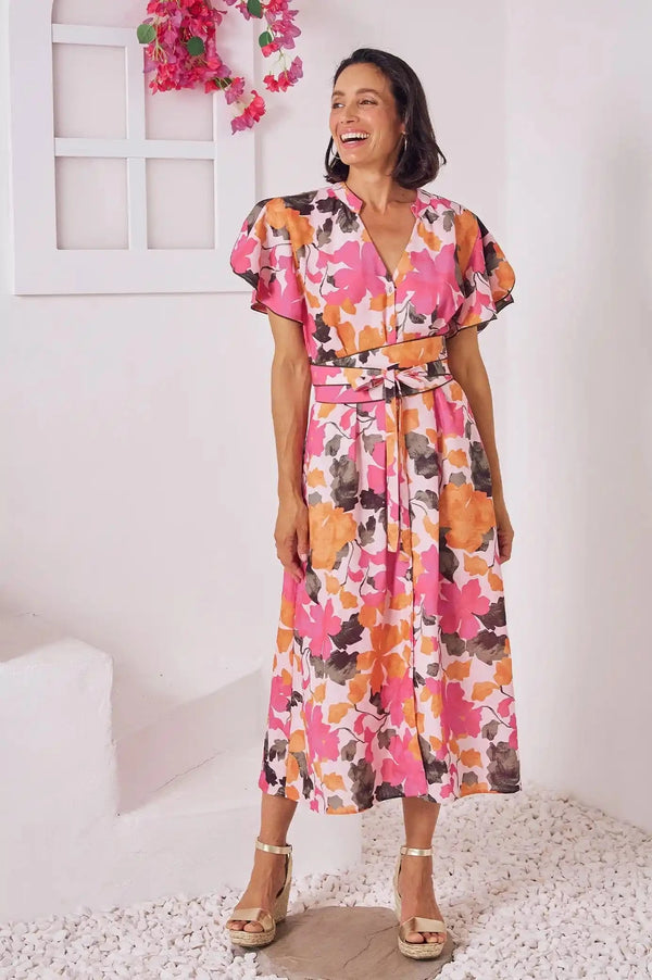 Rosa Floral Short Sleeve Dress Dress