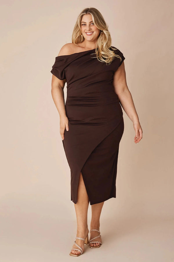 Roslyn Dress Brown - Pre Order