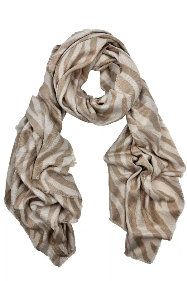 Kesia Animal Print Scarf Camel Scarves