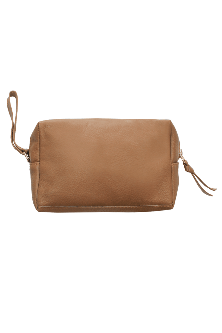 Abby Make Up Bag Tan SL Leather