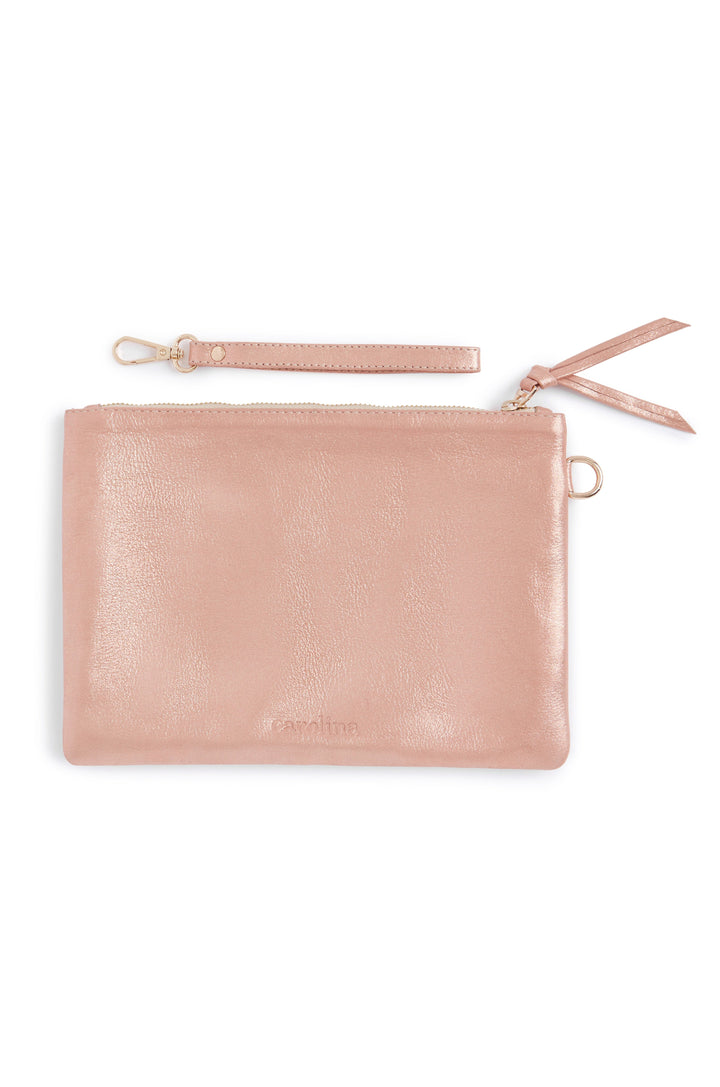 Cassie Clutch Rose Gold Metallic - Pre Order Leather