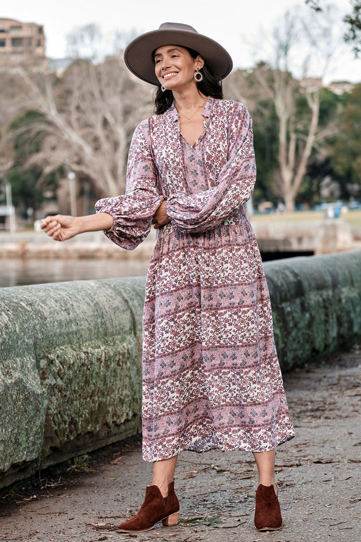 Shayla Long Sleeve Dress Blush Dress