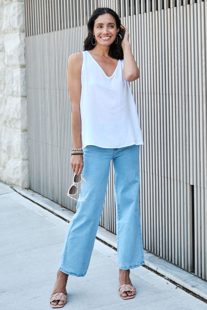 Zoe Sleeveless Top White Tops