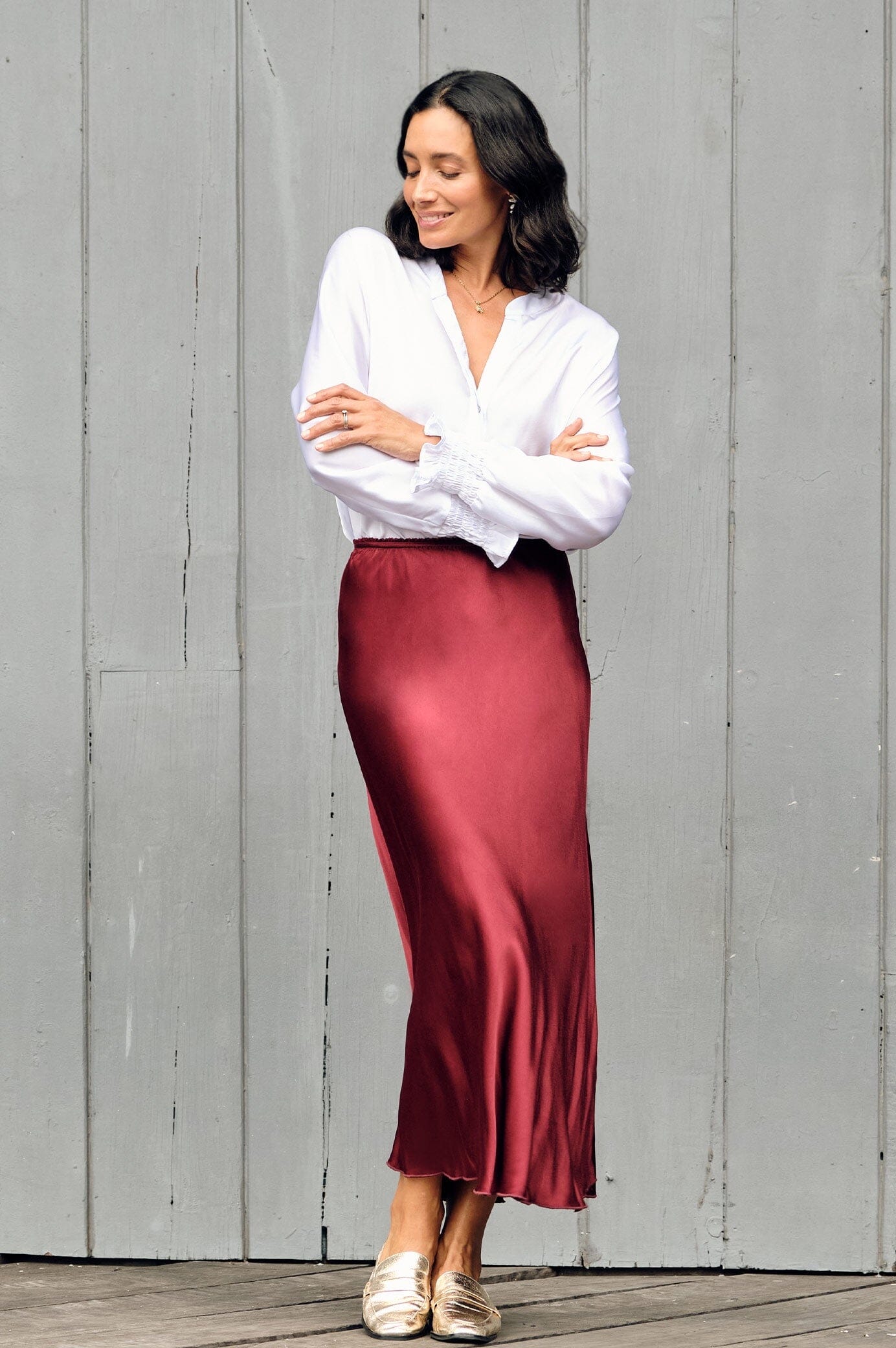 Lauryn Skirt Burgundy – Carolina