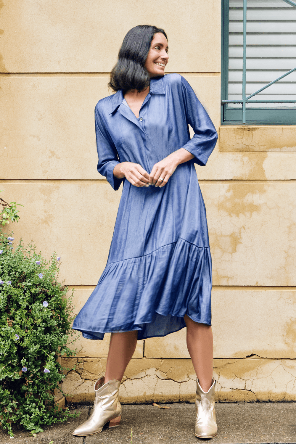 Julia Long Sleeve Tencel Dress Tunics
