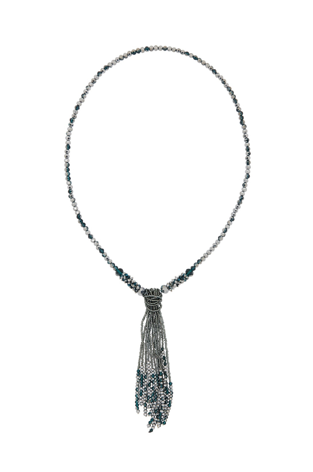 Avani Necklace Grey and Teal Necklace