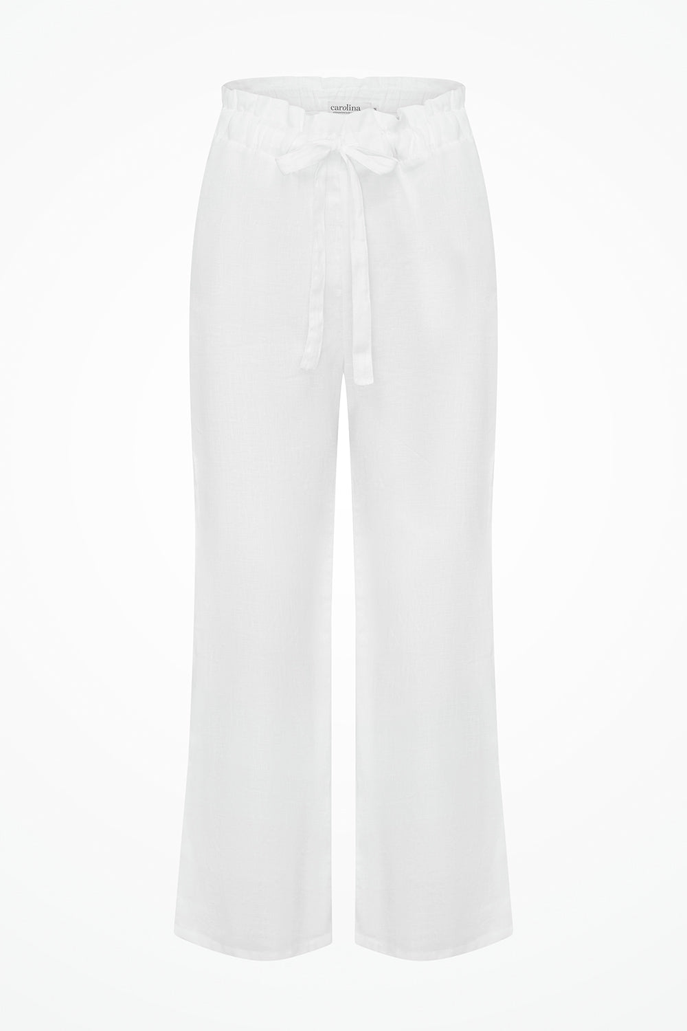 Carlotta Pure Italian Linen Pants White – Carolina