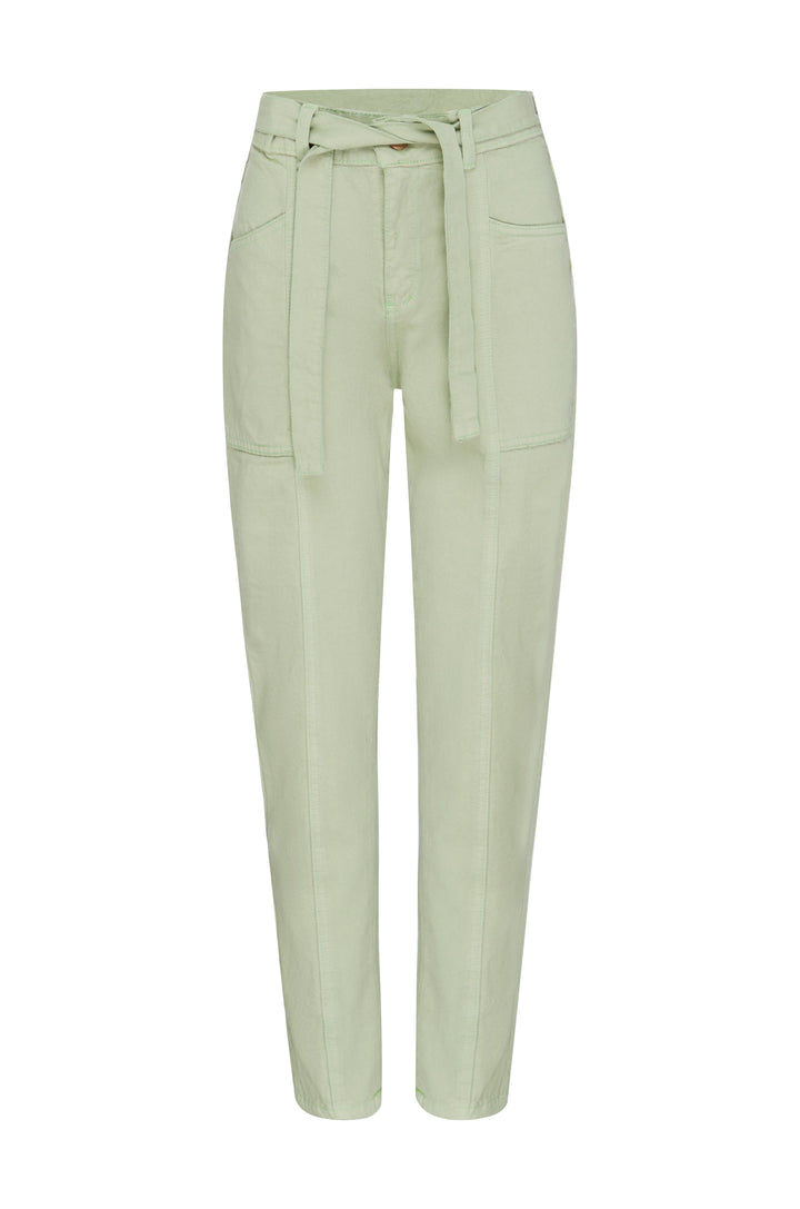 Sabrina Tie Waist Jeans Aloe Pants