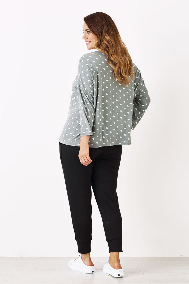 Essential Long Sleeve Spotted Top Aloe Tops