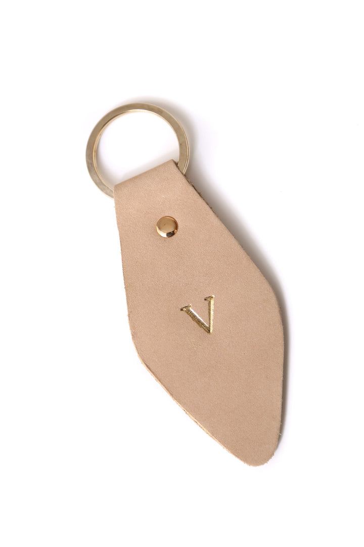 Diamond Leather Keyring Nude Keyrings & Tags