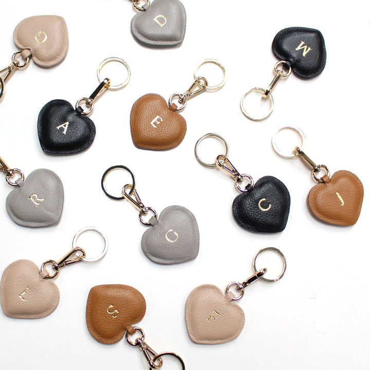 Heart Leather Keyring Tan Keyrings & Tags