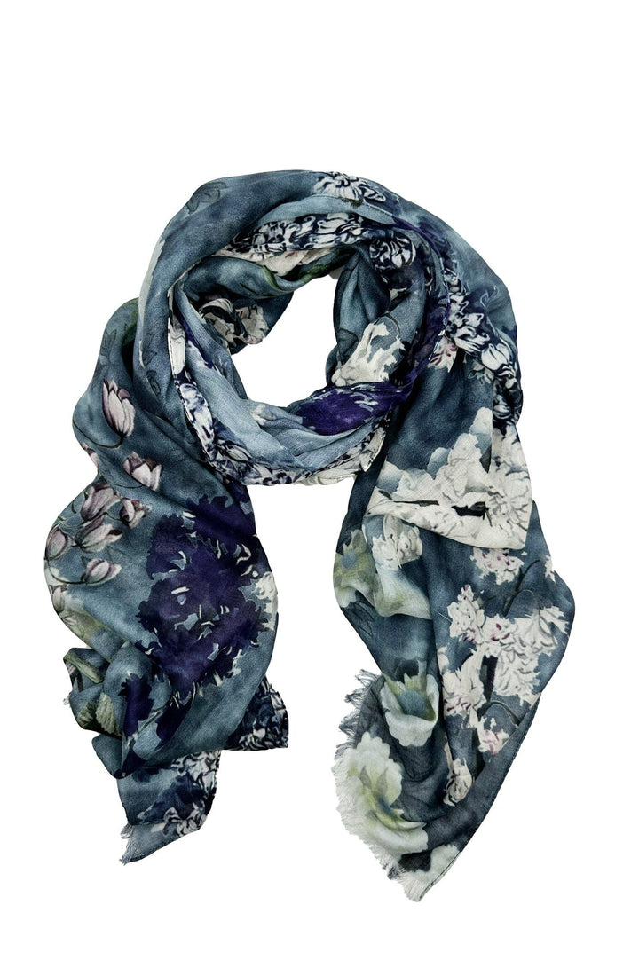 Lissy Floral Modal Scarf Slate Blue Scarves