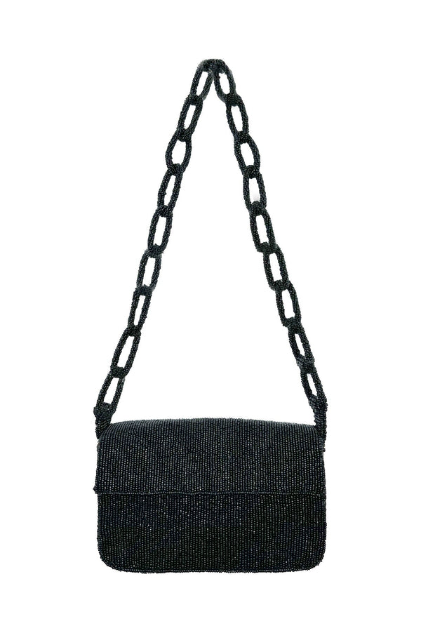 Nara Sequinned Clutch Bag Black Seasonal Handbag